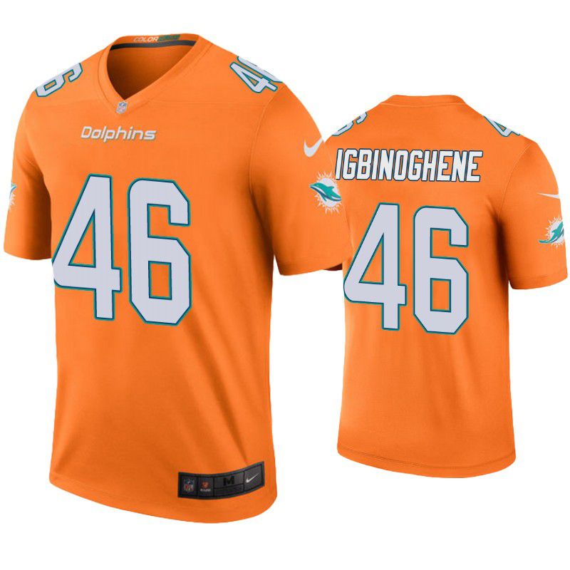 Men Miami Dolphins #46 Noah Igbinoghene Nike Orange Color Rush Limited NFL Jersey